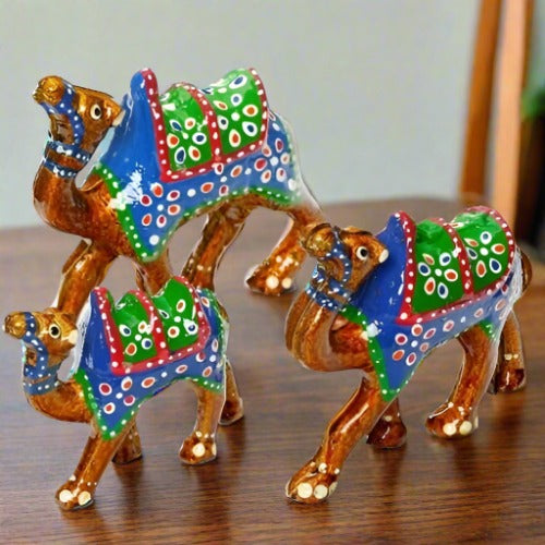 Handcrafted 3pc Camel Family Set Showpiece For decorate