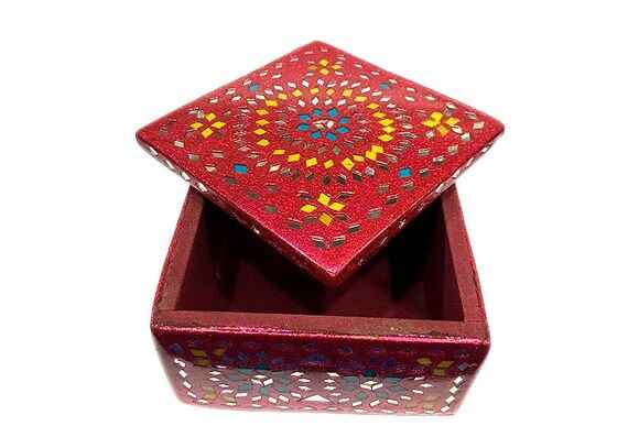 Decorative Handcrafted Lacquer Work Jewellery Box 4x4