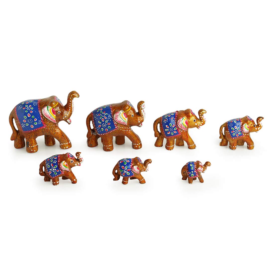 Handmade 7pc Elephant Family Set Showpiece For decorate