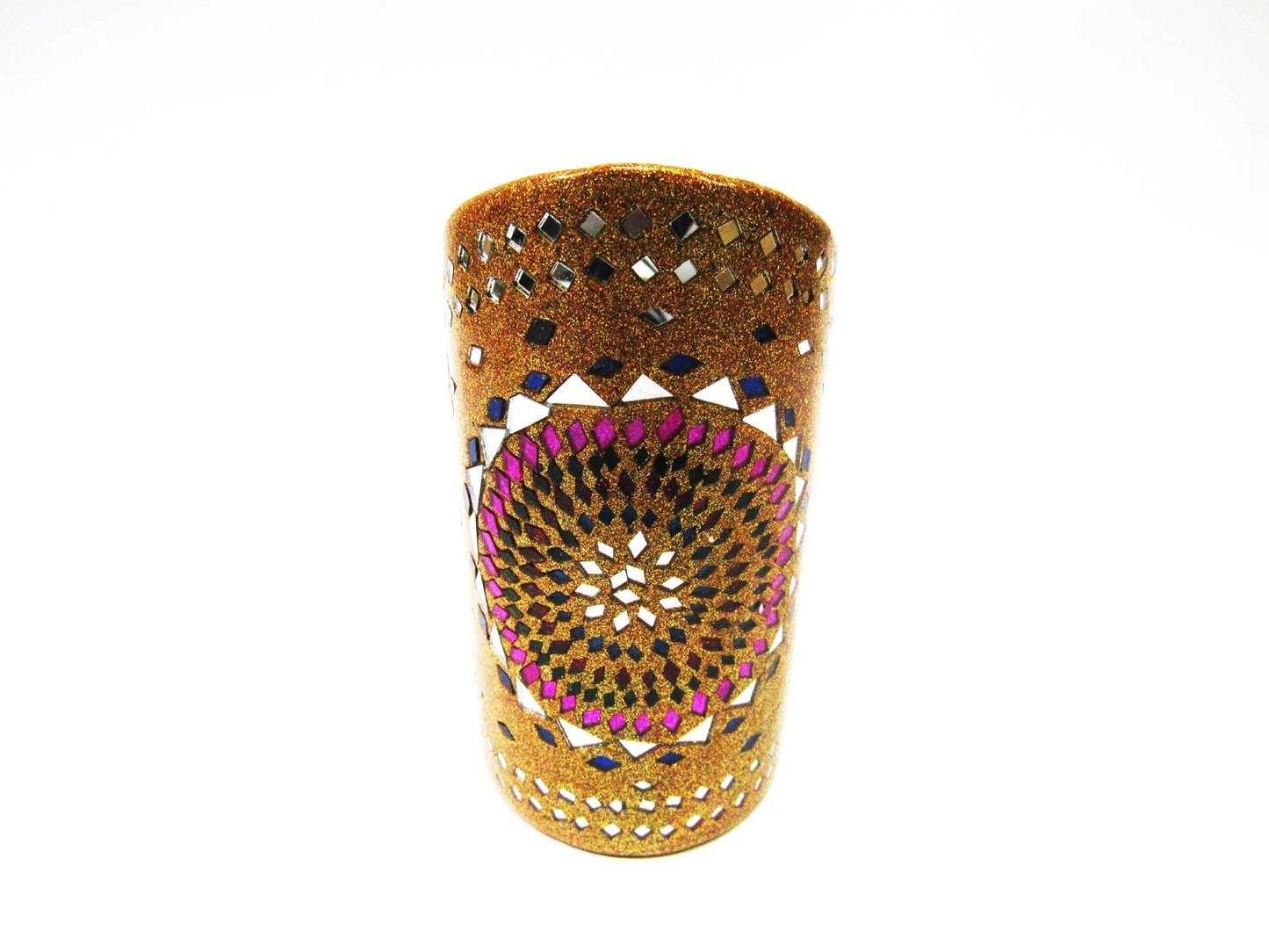 Handmade Beautiful Pen Stand In Lac And Mirror Work