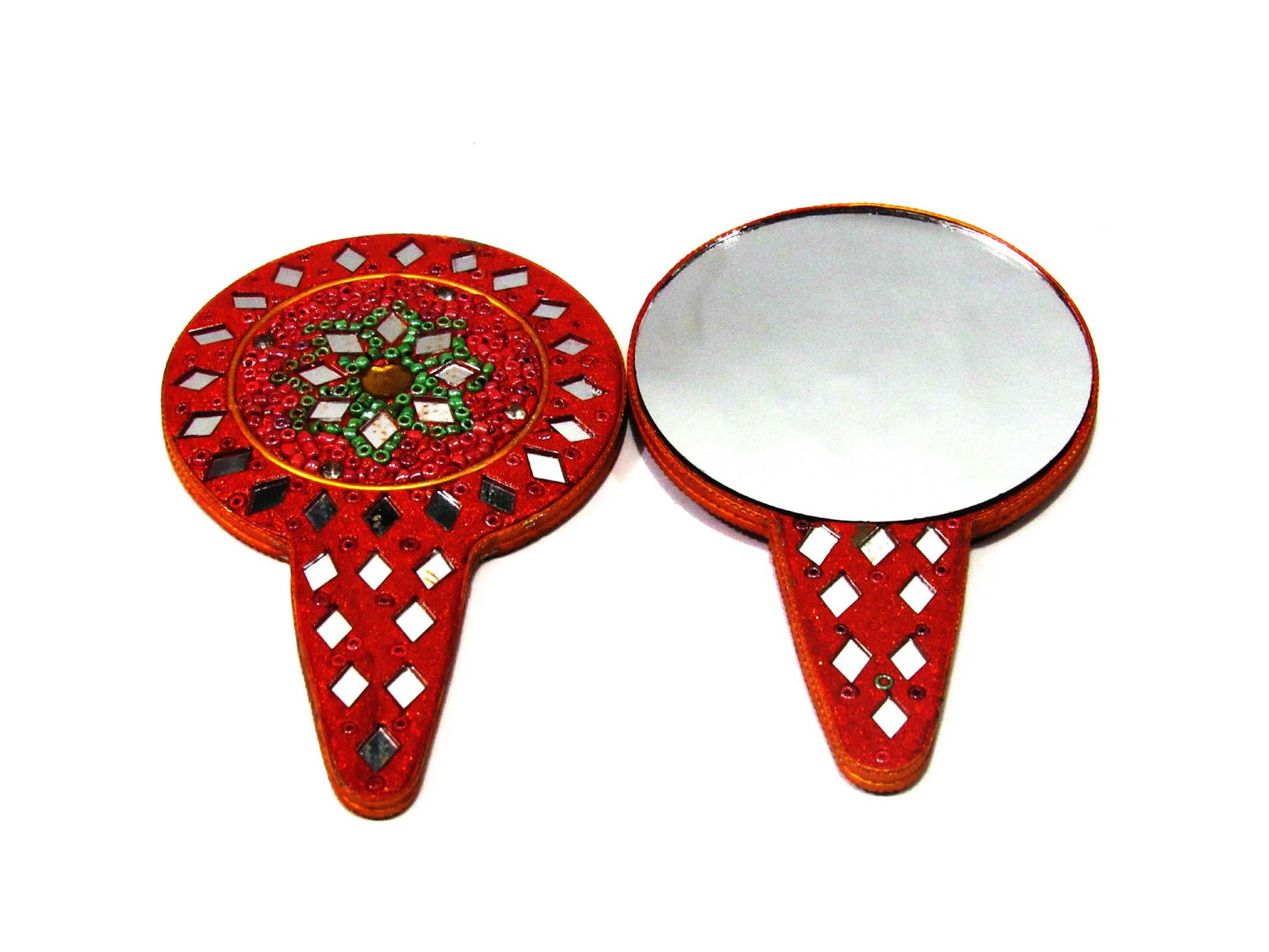 Handmade Lacquer (LAC) , Mirror And Beats Work Mirror In Set Of 2