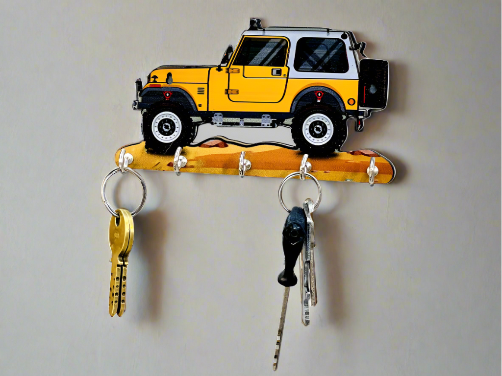 Handmade Wooden Vehicle Style Key Hanger For Home Decor And Gift