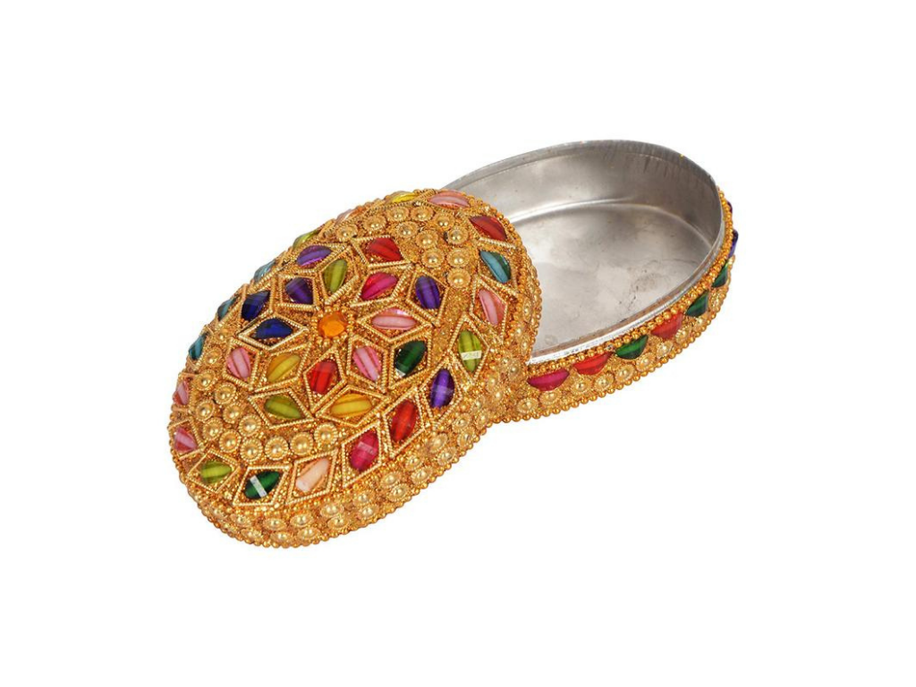 Handmade Decorative Jewellery Box in Oval Shape