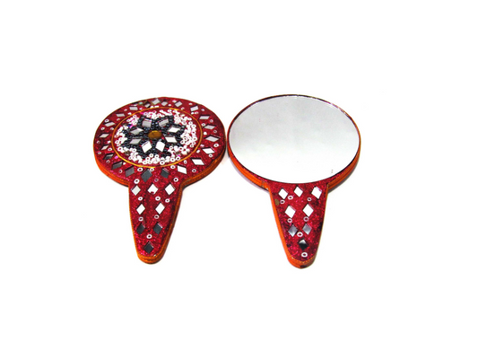 Handmade Lacquer (LAC) , Mirror And Beats Work Mirror In Set Of 2