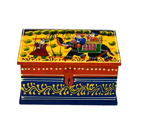 Handmade Wooden Hand-Painted Jewellery Box For Decor