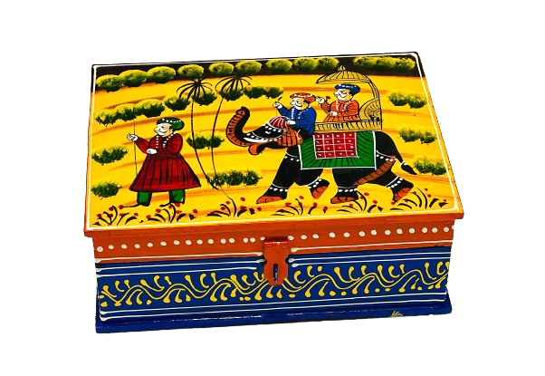 Handmade Wooden Hand-Painted Jewellery Box For Decor