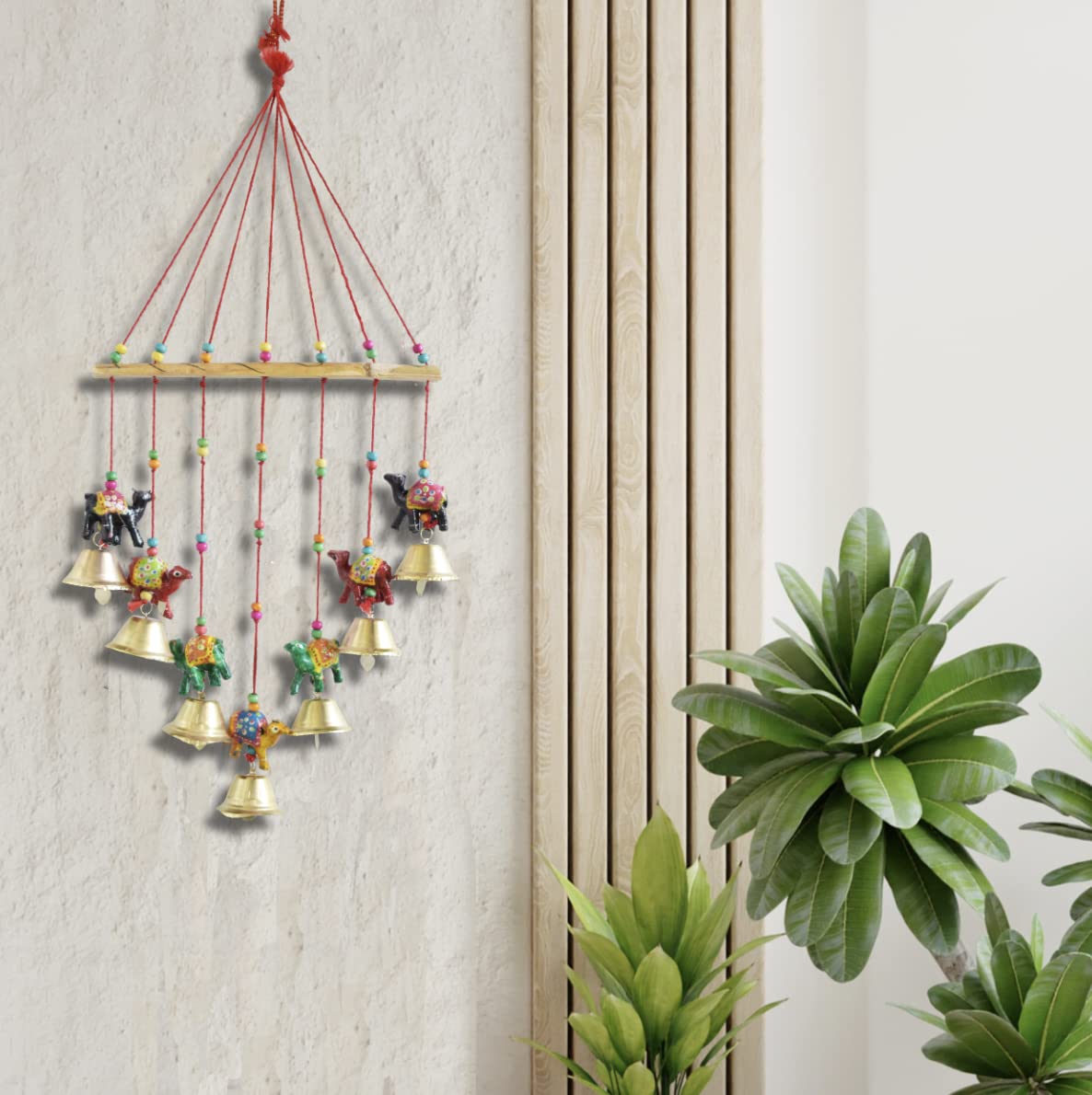 Multicolour Handcrafted Decorative Seven Camel Wall, Door, Window Hanging
