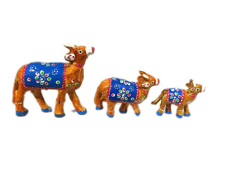 Handcrafted 3pc Cow Family Set Showpiece For decorate