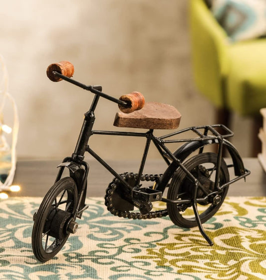 Handcrafted Metal Bicycle In Black For Home Decor