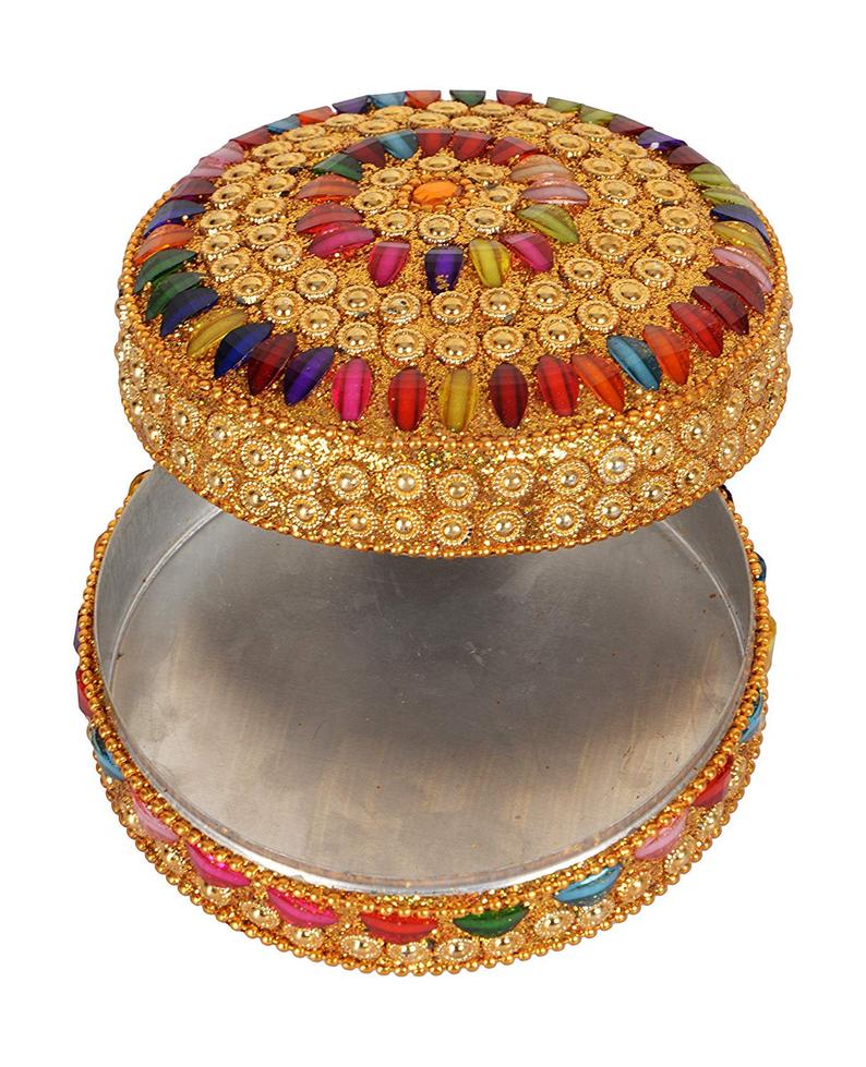 Handmade Decorative Jewellery Box in Round Shape For Home Decor And Gift