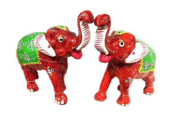 Handmade Elephant Set Showpiece In Different Colors