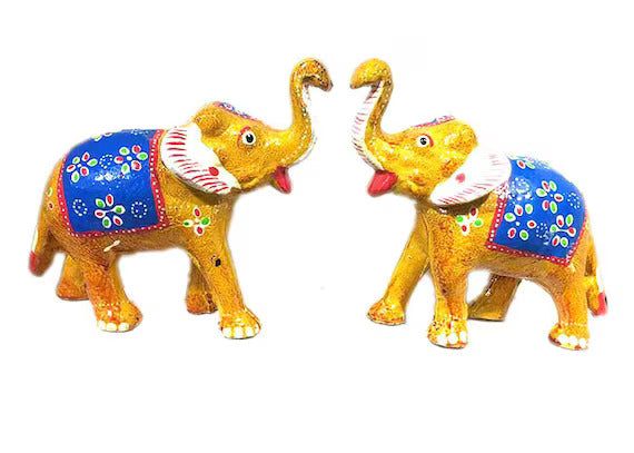Handmade Elephant Set Showpiece In Different Colors