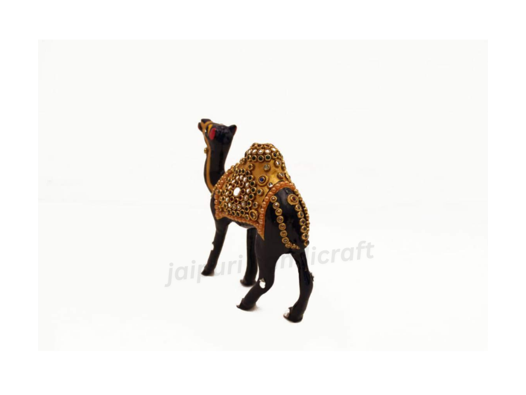 Metal Handmade Stone Work Camel Decorative Showpiece Figurine for Decor (Set of 2)