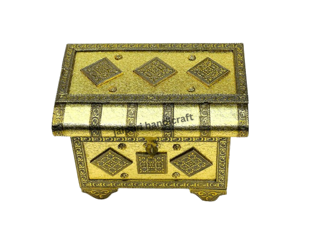 Handmade Wooden And Oxidized Jewellery Box For Decor