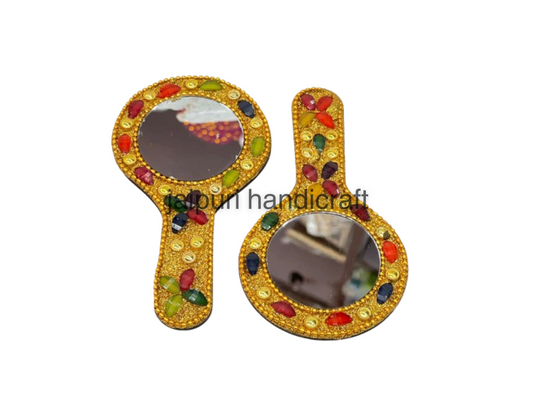 Handmade Lacquer Pocket And Bag Mirror In Set Of 10