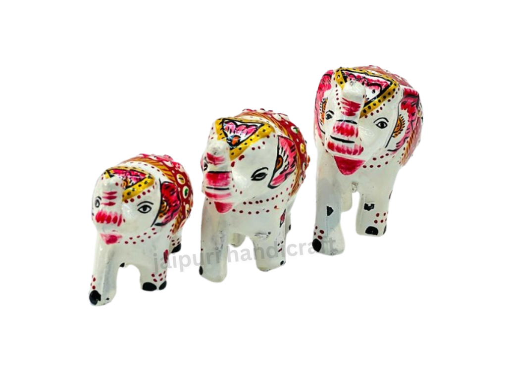 Handmade 3pc Set Elephant Family Set For Decor