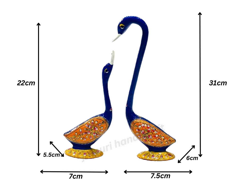 Handmade Metal Pair of Kissing Swan/Duck Home Decor