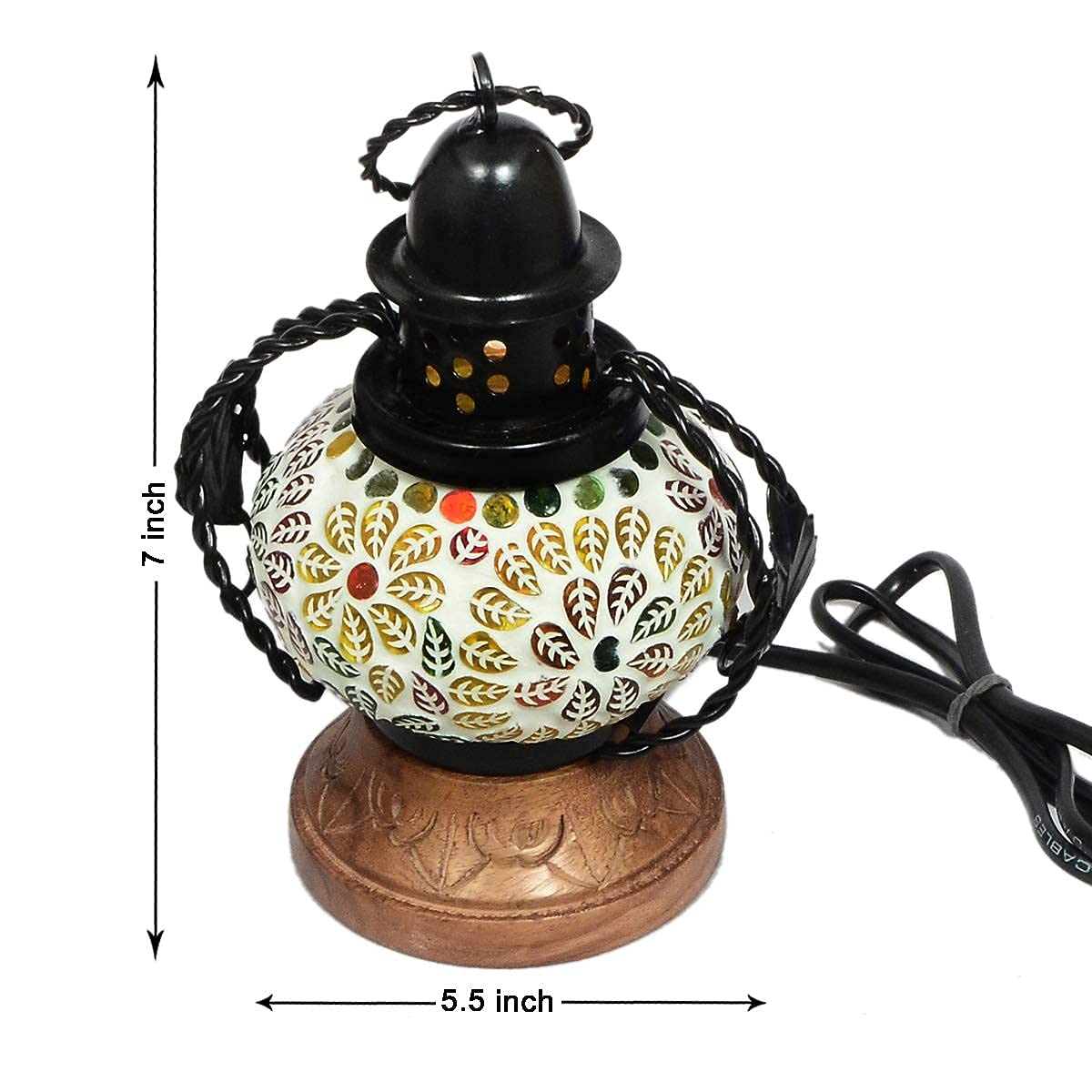 Handmade Wooden & Iron Beautiful Electric Lamp
