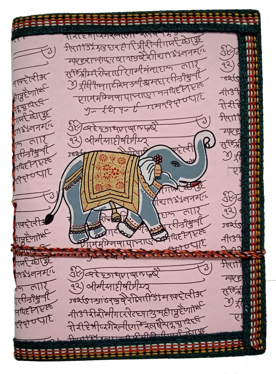 Handmade Paper Journal Diary Notebook Jolly Elephant: Stitched In Traditional Indian Style (Purple 6x8)