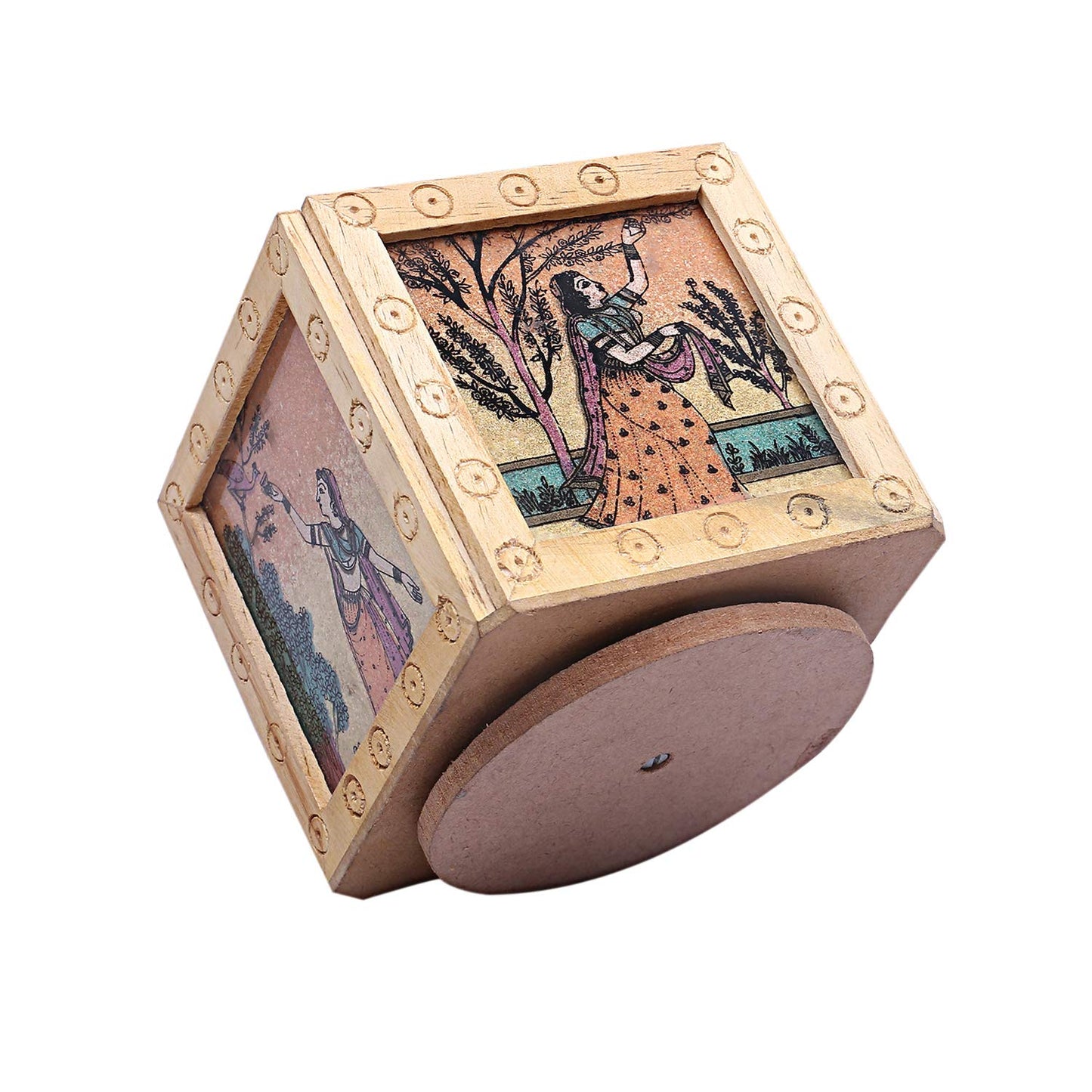 Wooden Gemstone Painted Pen/Pencil And Mobile Holder For Home Decor