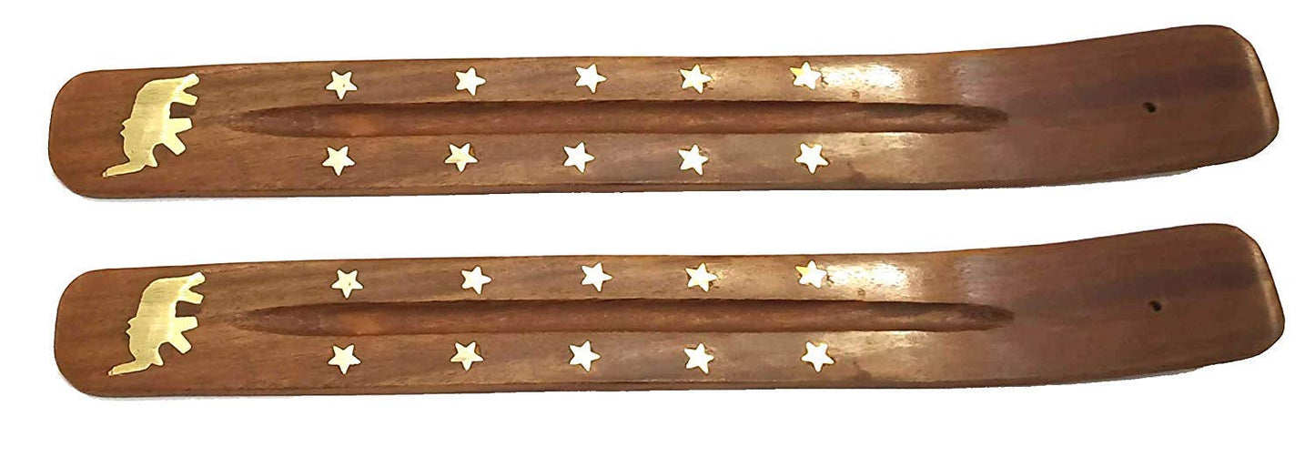 Handmade Wooden Stick Incense Holder Burner Ash Catcher