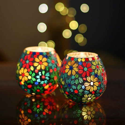 Handmade Tealight Candle Holders for Home Decor And Gift (Pack Of 2)