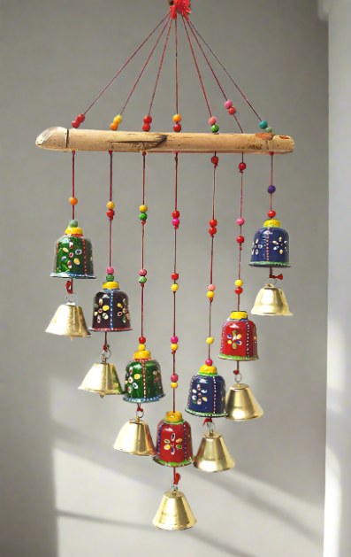 Rajasthani Colored Bells Wall/Door Hanging