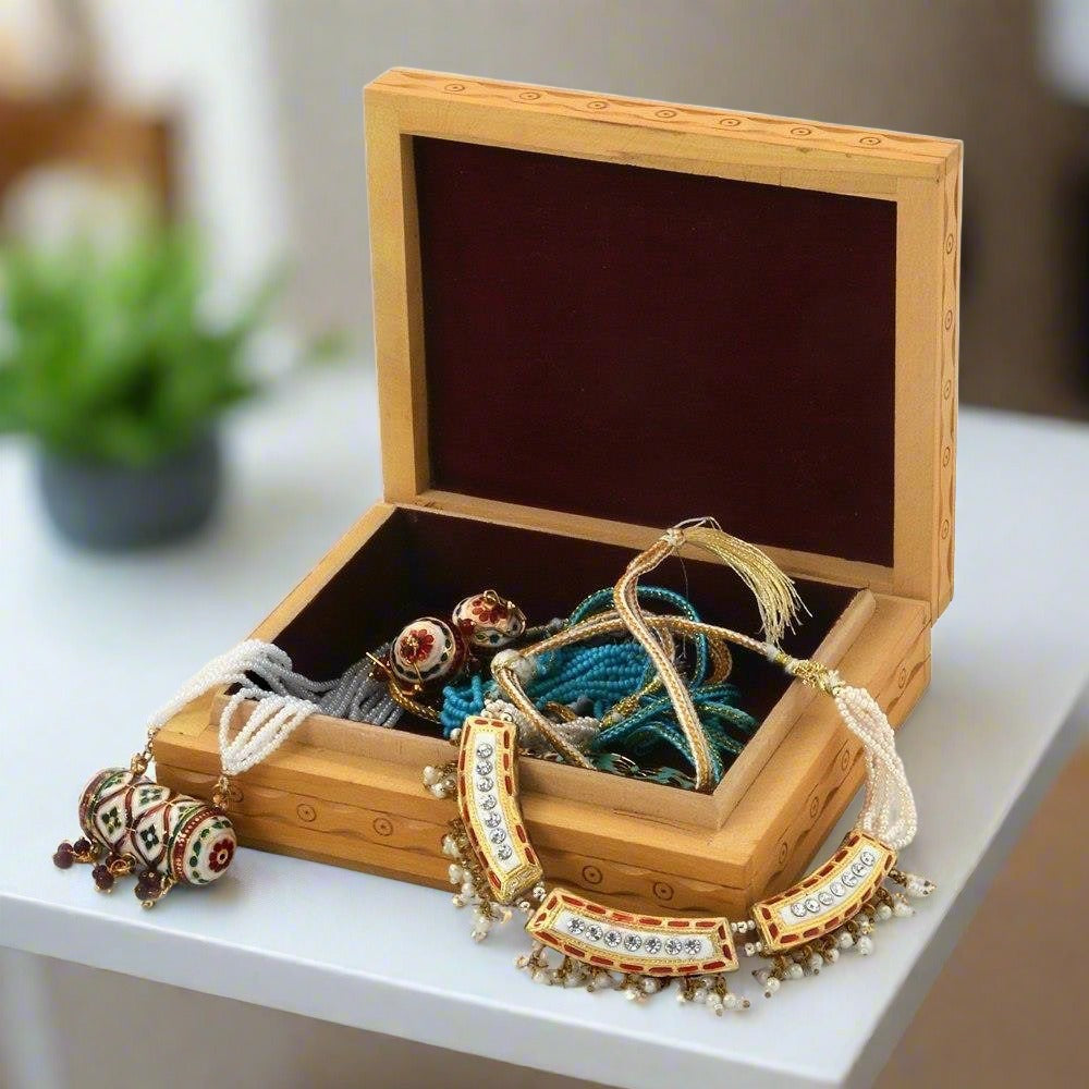 Wooden Handmade Decorative Gemstone Painting Jewellery Box
