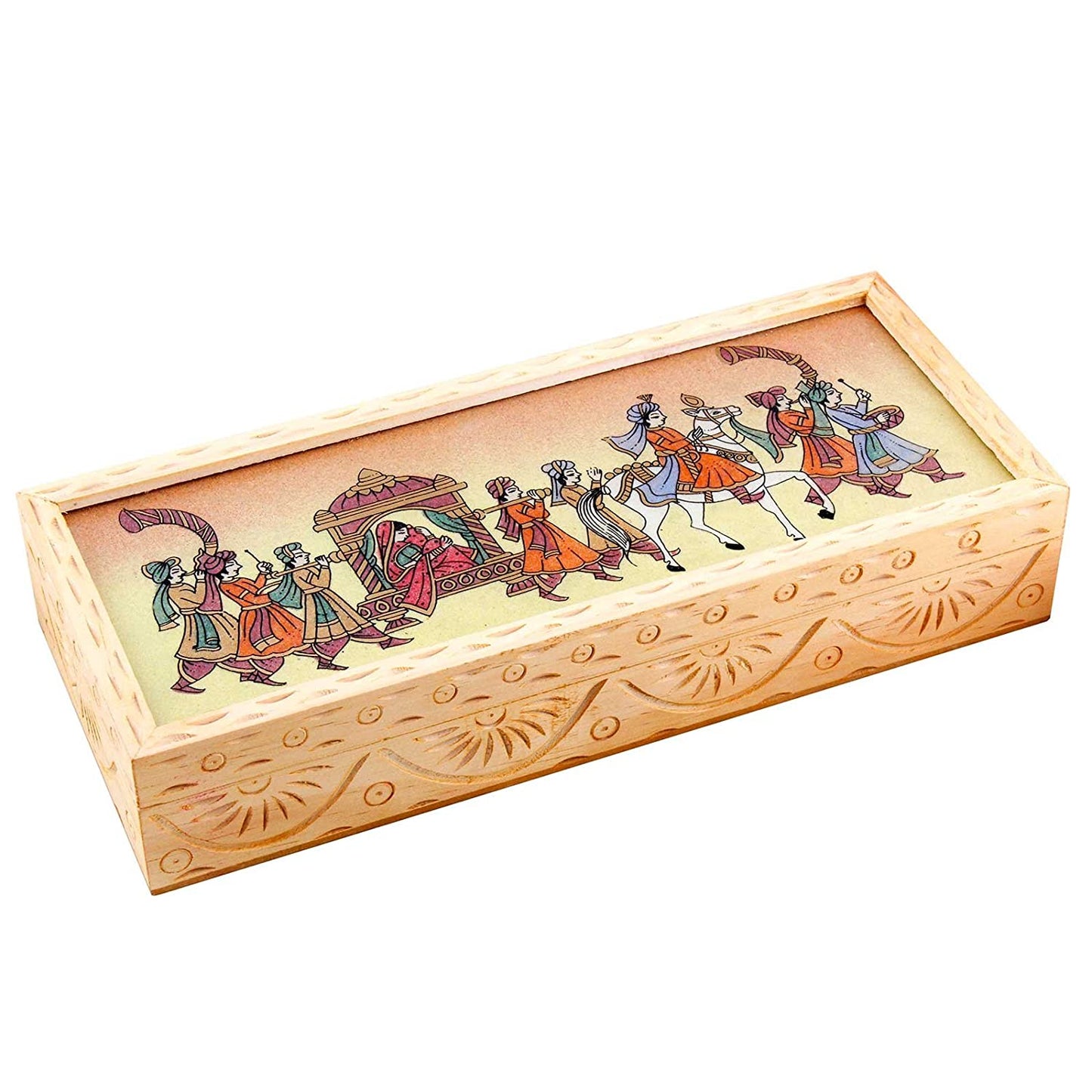 Handmade Wooden Gemstone Painted Jewellery Box For Decor And Gift
