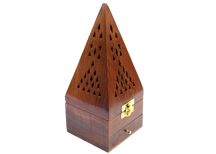 Handmade Rosewood Pyramid Shape Incense Holder