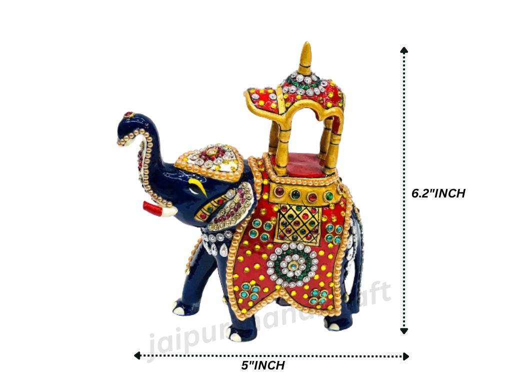 Hand Painted Metal Work Ambavari (Rajasthani) Elephant