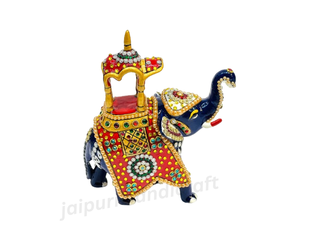 Hand Painted Metal Work Ambavari (Rajasthani) Elephant